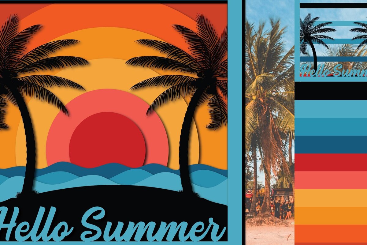 Σετ των 2 Intra απο ξύλο plywood 3mm-4mm πάχος 3D Summer Paper Cut Δίασταση 1200x1200 cm INTRAFABR-31714257