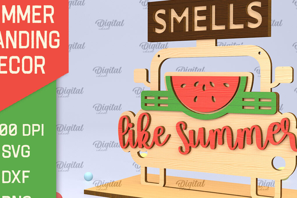 Intra απο ξύλο plywood 3mm-4mm πάχος Τρισδιάστατη καλοκαιρινή όρθια διακόσμηση κοπής με λέιζερ Δίασταση 30x20 cm INTRAFABR-95119045