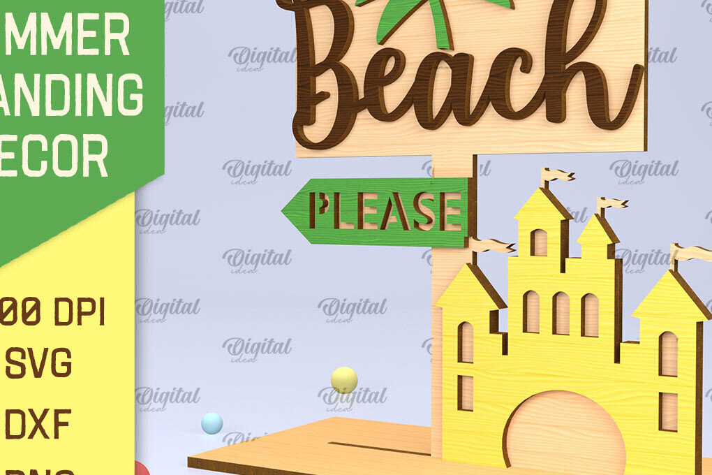 Intra απο ξύλο plywood 3mm-4mm πάχος Τρισδιάστατη καλοκαιρινή όρθια διακόσμηση κοπής με λέιζερ Δίασταση 30x20 cm INTRAFABR-95119342