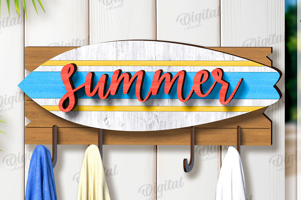 Intra απο ξύλο plywood 3mm-4mm πάχος Τρισδιάστατη θερινή κρεμάστρα για πετσέτες με λέιζερ Δίασταση 30x20 cm INTRAFABR-121906188