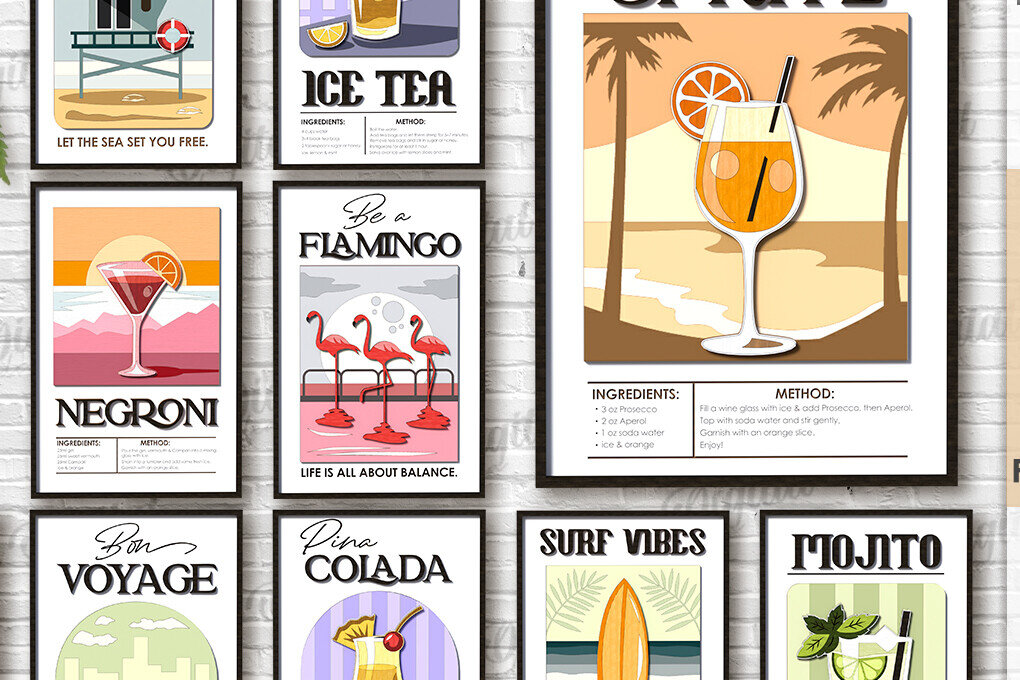 Intra απο ξύλο plywood 3mm-4mm πάχος 3D Summer Wall Arts Cut  Δίασταση 40x40 cm INTRAFABR-123495365