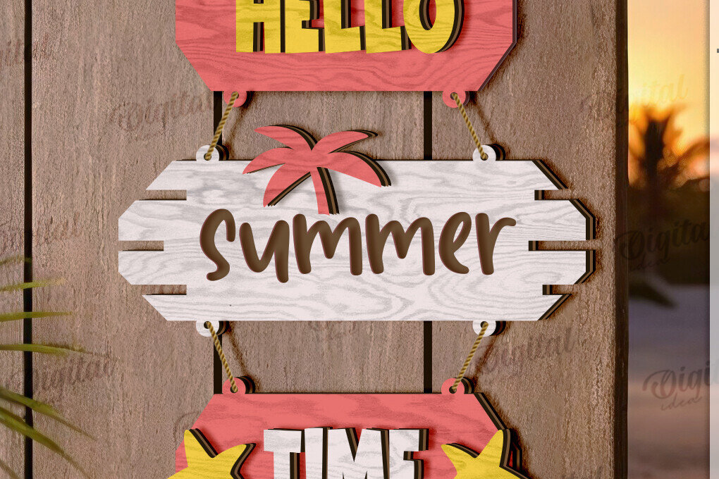 Intra απο ξύλο plywood 3mm-4mm πάχος Τρισδιάστατη καλοκαιρινή διακόσμηση τοίχου με λέιζερ Δίασταση 30x20 cm INTRAFABR-121123562