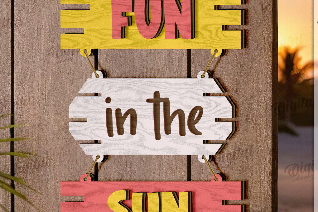 Σετ των 2 Intra απο ξύλο plywood 3mm-4mm πάχος Τρισδιάστατη καλοκαιρινή διακόσμηση τοίχου με λέιζερ Δίασταση 30x20 cm INTRAFABR-121123662