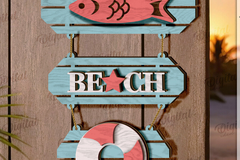 Intra απο ξύλο plywood 3mm-4mm πάχος Τρισδιάστατη καλοκαιρινή διακόσμηση τοίχου με λέιζερ Δίασταση 30x20 cm INTRAFABR-121123462