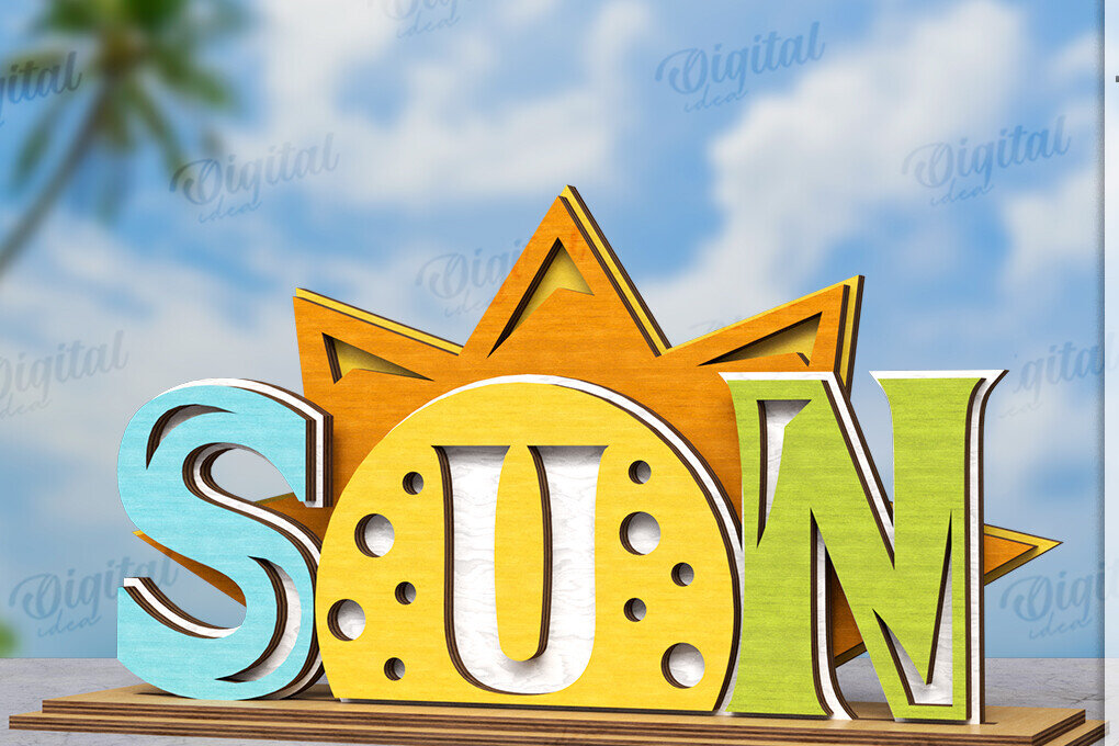 Intra απο ξύλο plywood 3mm-4mm πάχος Τρισδιάστατο θερινό περίπτερο λέξεων Δίασταση 30x20 cm INTRAFABR-119975187