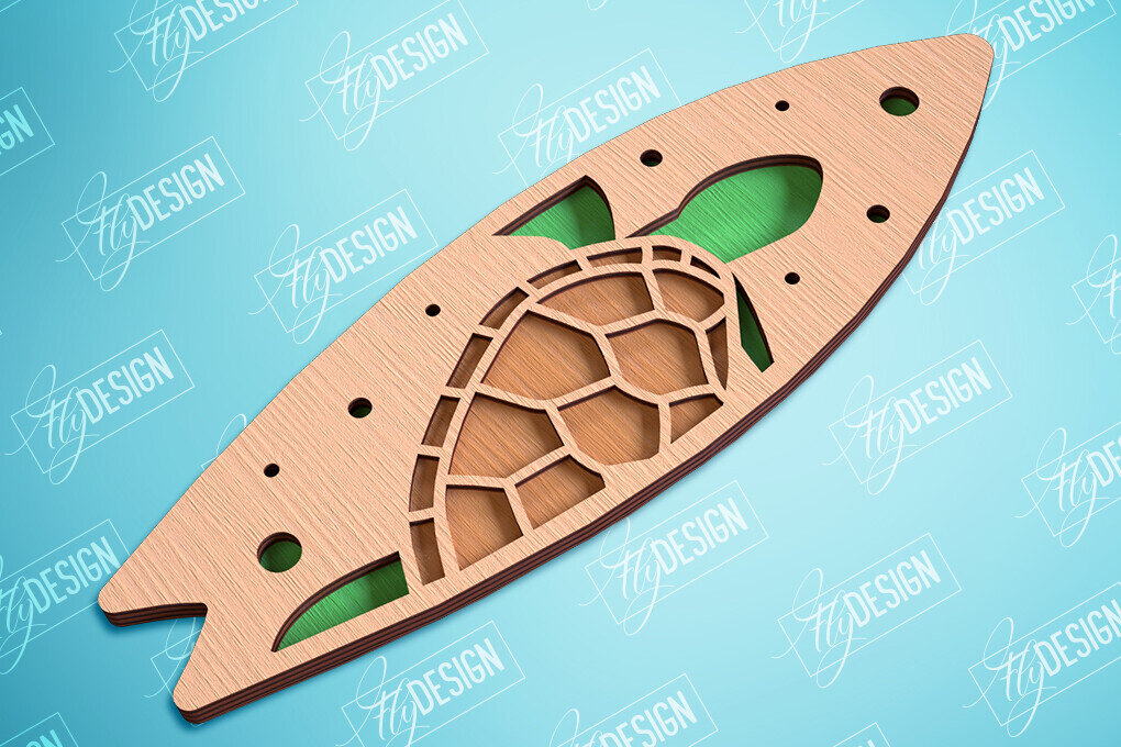 Σετ των 2 Intra απο ξύλο plywood 3mm-4mm πάχος 3D Surf | Ξύλινη σανίδα του σερφ Δίασταση 30x20 cm INTRAFABR-99664376