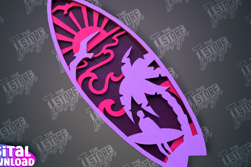 Intra απο ξύλο plywood 3mm-4mm πάχος 3D Surf | Ξύλινες σανίδες του σερφ Δίασταση 30x20 cm INTRAFABR-100125786