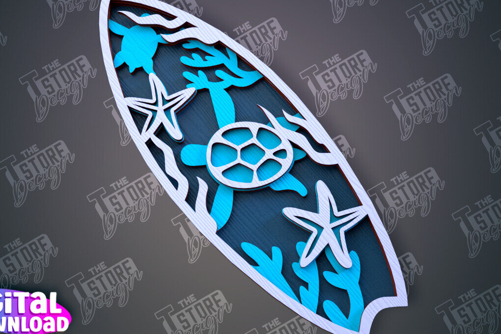 Intra απο ξύλο plywood 3mm-4mm πάχος 3D Surf | Ξύλινες σανίδες του σερφ Δίασταση 30x20 cm INTRAFABR-100125804