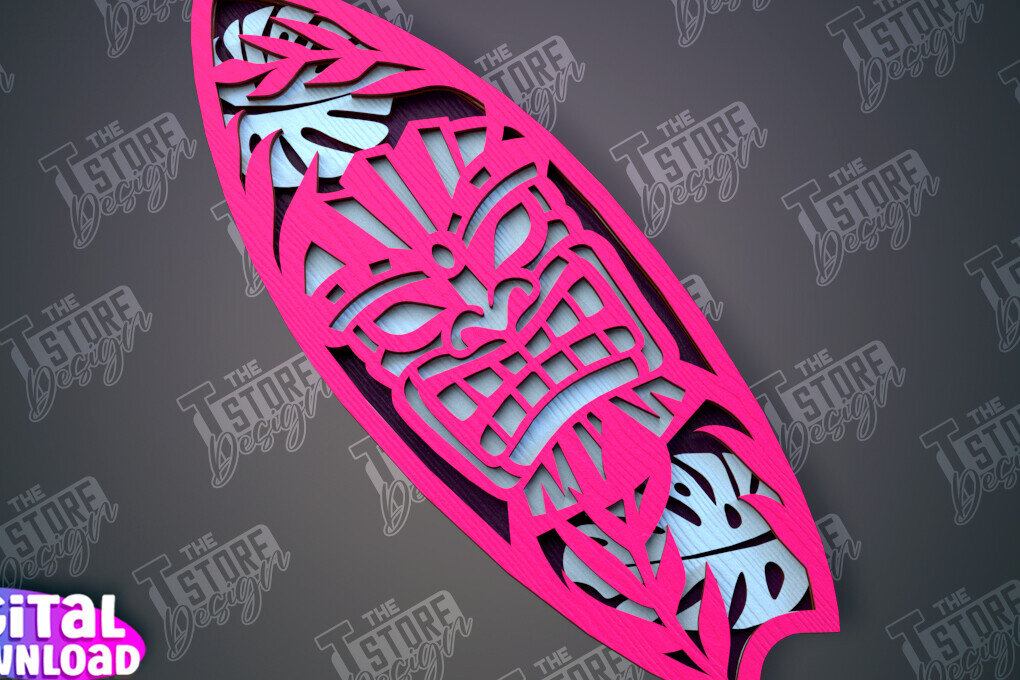 Intra απο ξύλο plywood 3mm-4mm πάχος 3D Surf | Ξύλινες σανίδες του σερφ Δίασταση 30x20 cm INTRAFABR-100125810