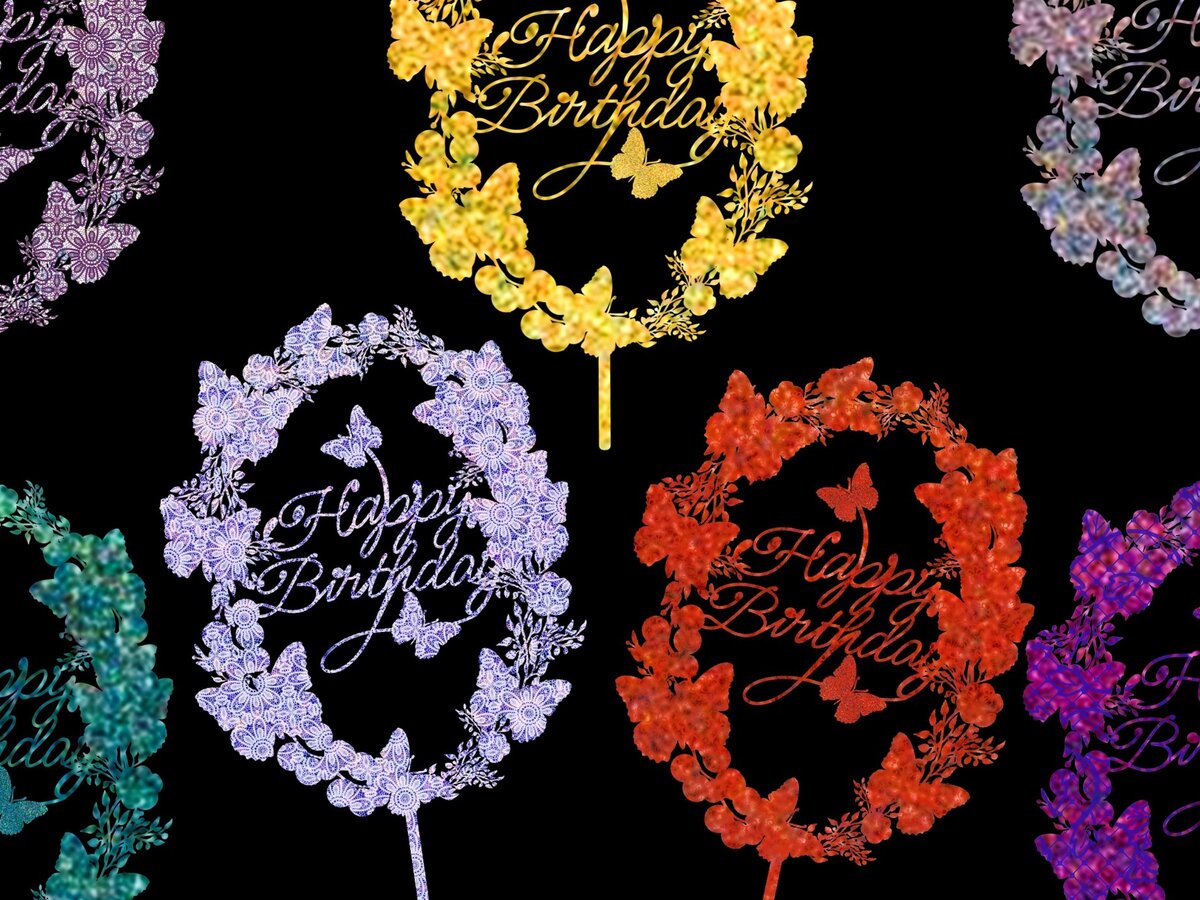 Intra απο ξύλο plywood 3mm-4mm πάχος 3D Birthday Cake Topper Butterfly Δίασταση 4000x4000 cm INTRAFABR-29636649