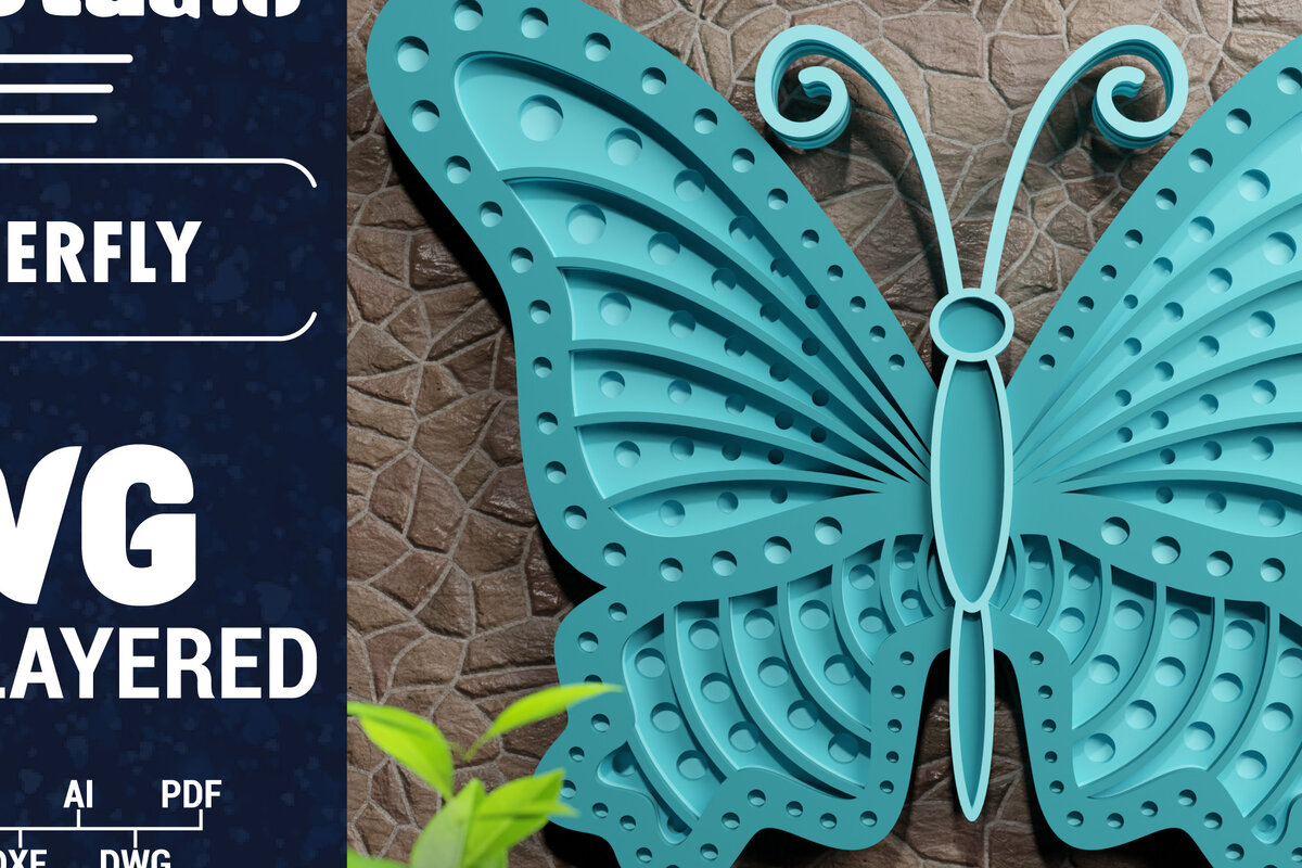 Σετ των 3 Intra απο ξύλο plywood 3mm-4mm πάχος Χαρτί 3D Butterfly Multilayered Δίασταση 1200x1200 cm INTRAFABR-70559474
