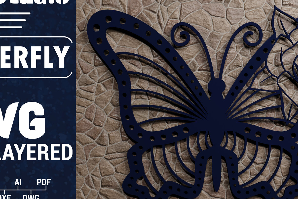 Intra απο ξύλο plywood 3mm-4mm πάχος Χαρτί 3D Butterfly Multilayered Δίασταση 1200x1200 cm INTRAFABR-72484990