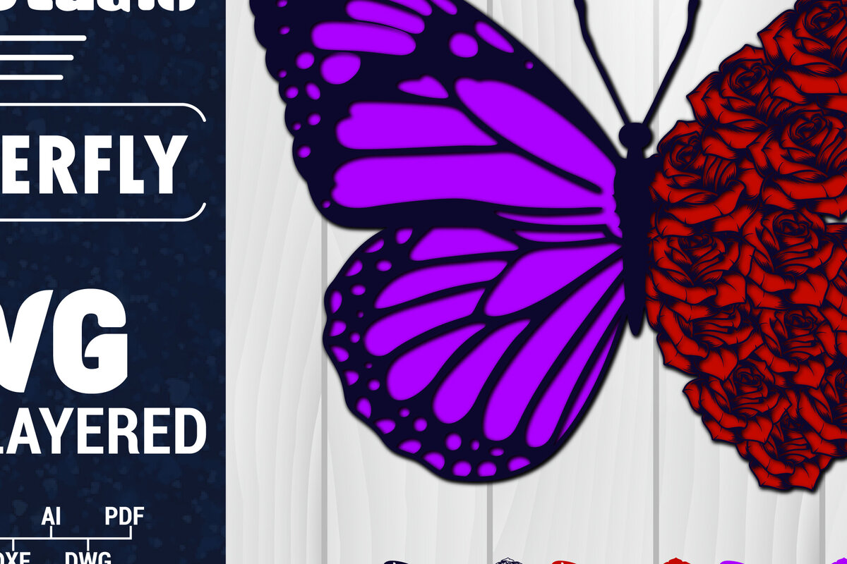 Σετ των 2 Intra απο ξύλο plywood 3mm-4mm πάχος Χαρτί 3D Butterfly Multilayered Δίασταση 1200x1200 cm INTRAFABR-88341390