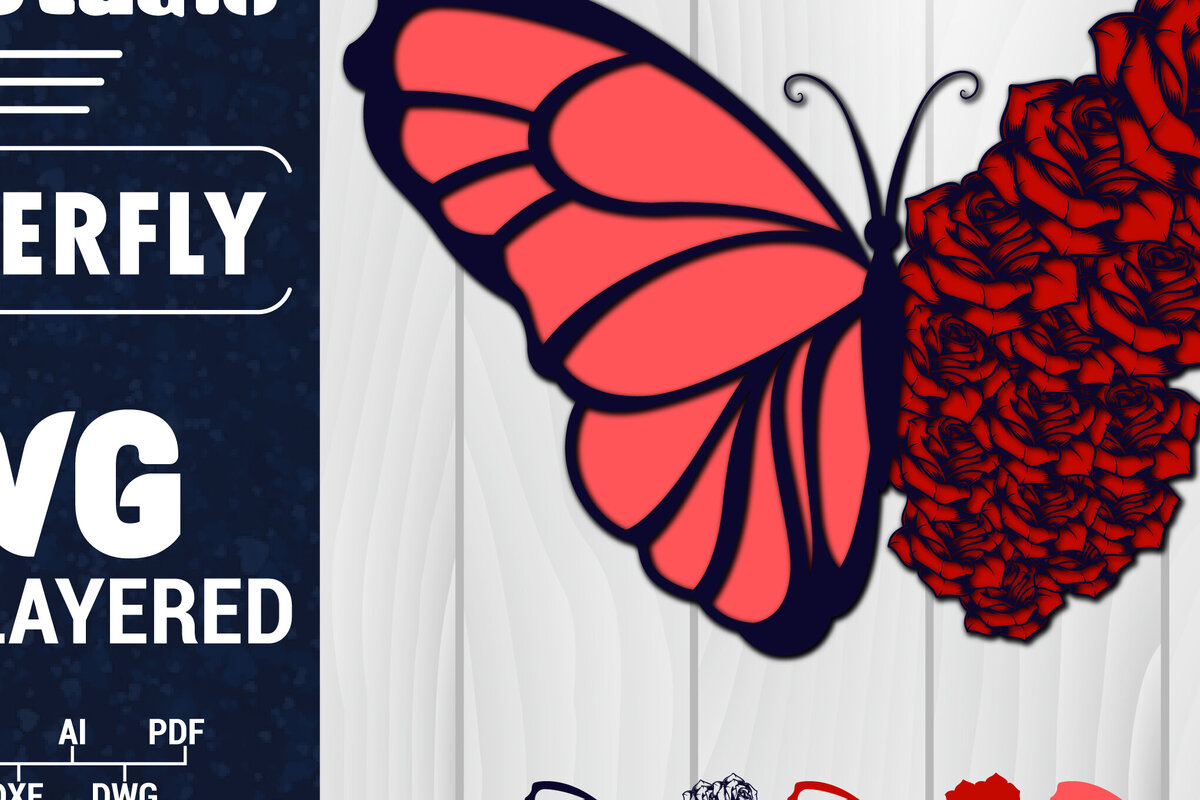 Σετ των 2 Intra απο ξύλο plywood 3mm-4mm πάχος Χαρτί 3D Butterfly Multilayered Δίασταση 1200x1200 cm INTRAFABR-88341393