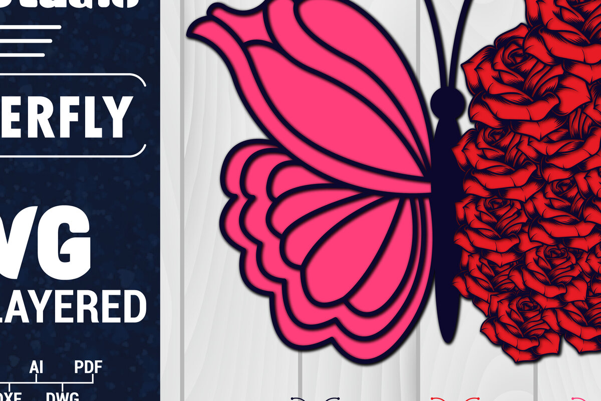 Σετ των 2 Intra απο ξύλο plywood 3mm-4mm πάχος Χαρτί 3D Butterfly Multilayered Δίασταση 1200x1200 cm INTRAFABR-88791834