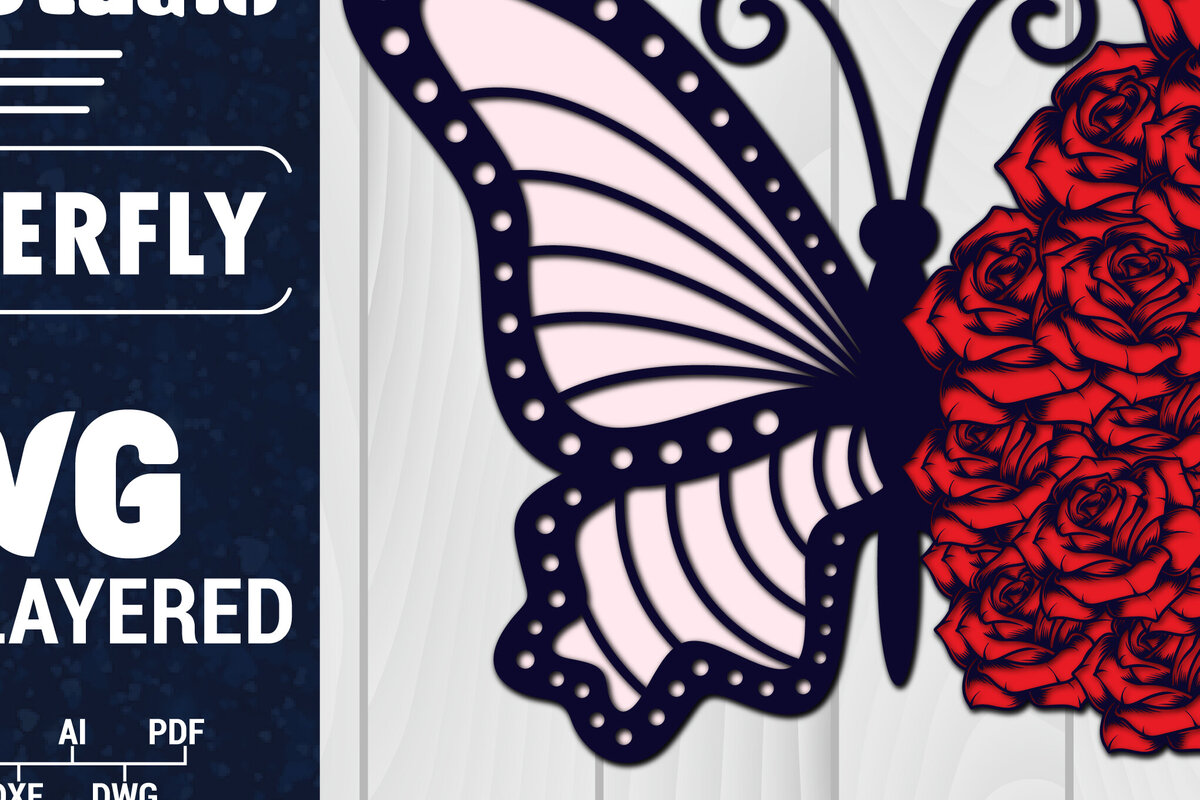 Σετ των 2 Intra απο ξύλο plywood 3mm-4mm πάχος Χαρτί 3D Butterfly Multilayered Δίασταση 1200x1200 cm INTRAFABR-88791846