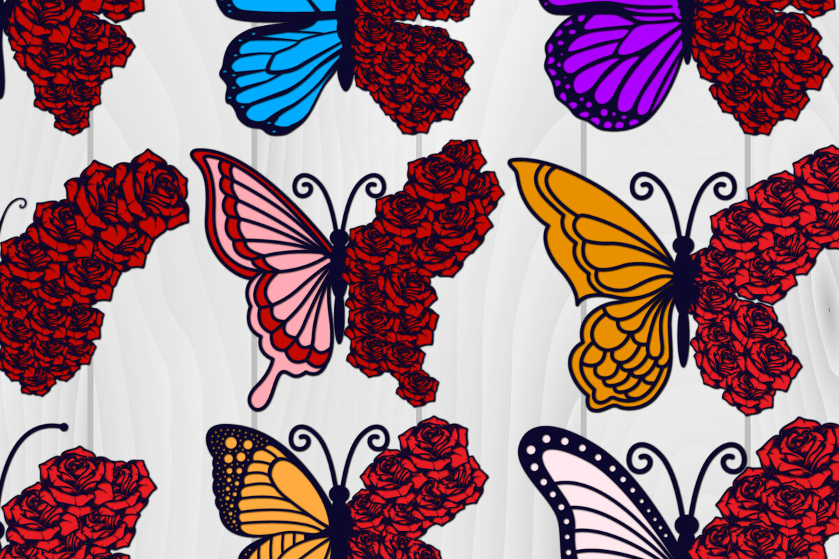 Intra απο ξύλο plywood 3mm-4mm πάχος Χαρτί 3D Butterfly Multilayered Δίασταση 1500x1500 cm INTRAFABR-88859856