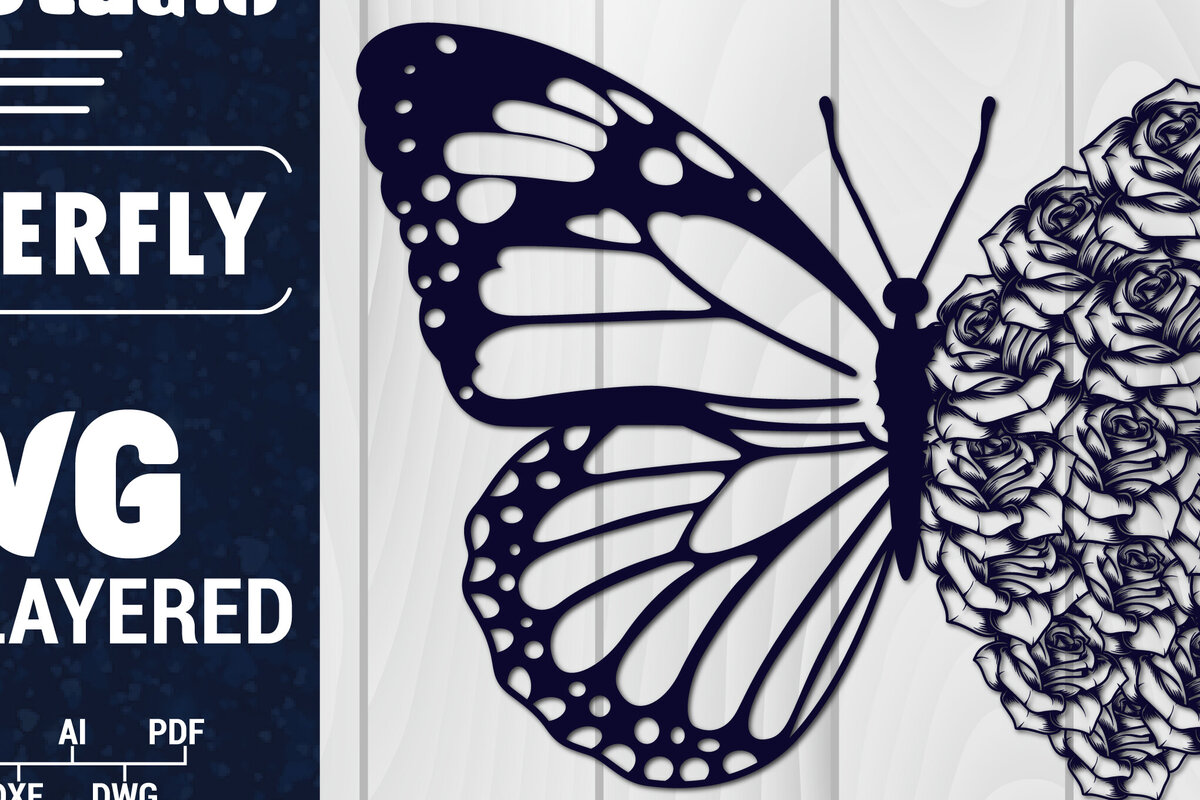 Σετ των 2 Intra απο ξύλο plywood 3mm-4mm πάχος Χαρτί 3D Butterfly Multilayered Δίασταση 1500x1500 cm INTRAFABR-88861563