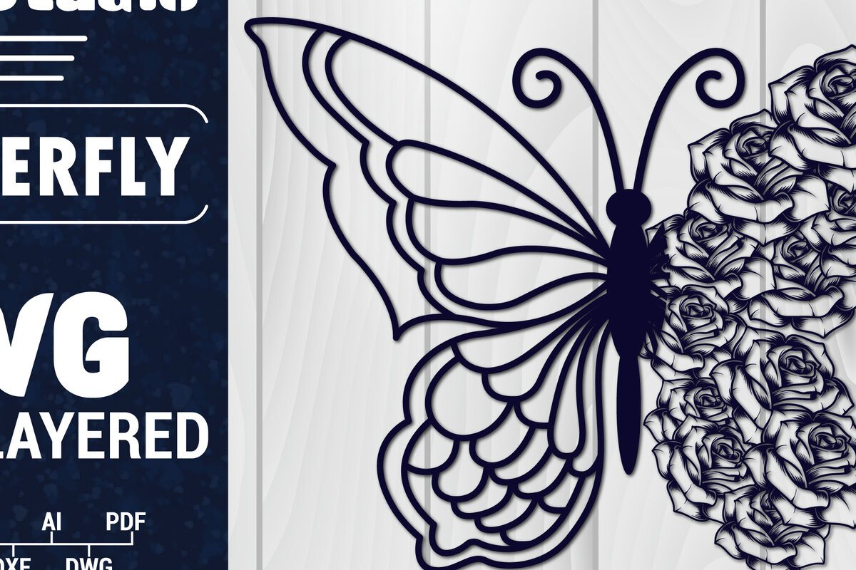 Σετ των 2 Intra απο ξύλο plywood 3mm-4mm πάχος Χαρτί 3D Butterfly Multilayered Δίασταση 1500x1500 cm INTRAFABR-88861582