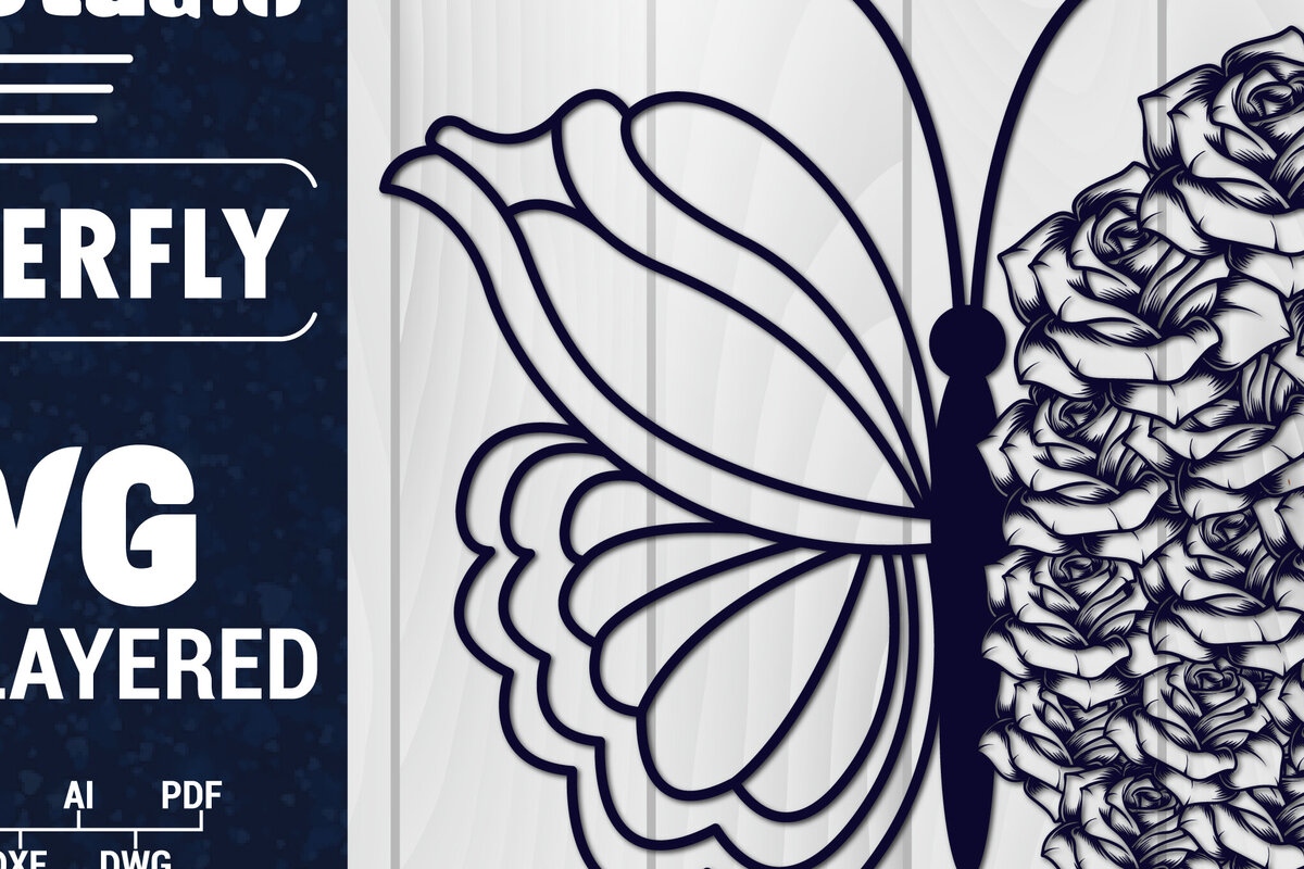 Σετ των 2 Intra απο ξύλο plywood 3mm-4mm πάχος Χαρτί 3D Butterfly Multilayered Δίασταση 1500x1500 cm INTRAFABR-88861588