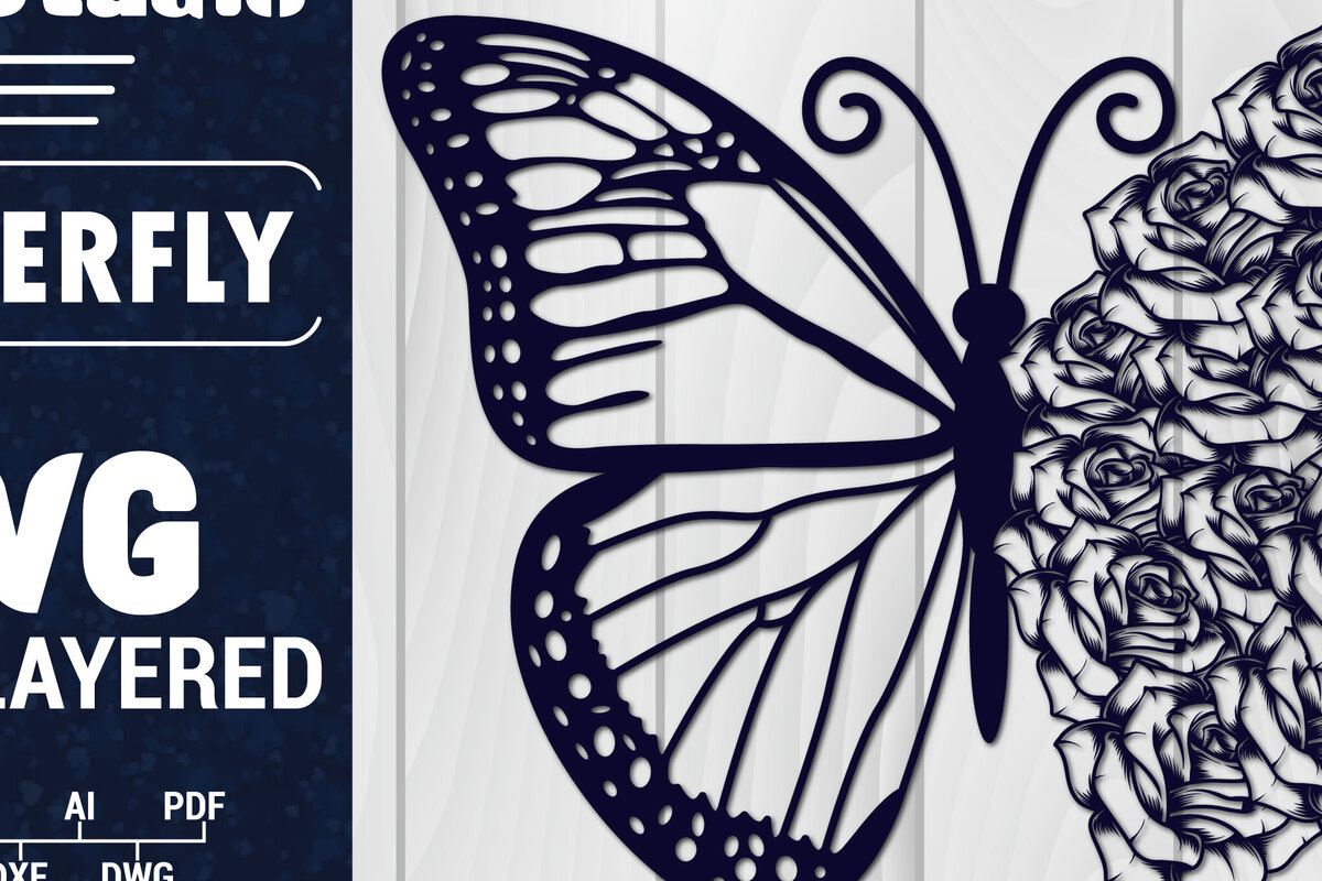 Σετ των 2 Intra απο ξύλο plywood 3mm-4mm πάχος Χαρτί 3D Butterfly Multilayered Δίασταση 1500x1500 cm INTRAFABR-88861599