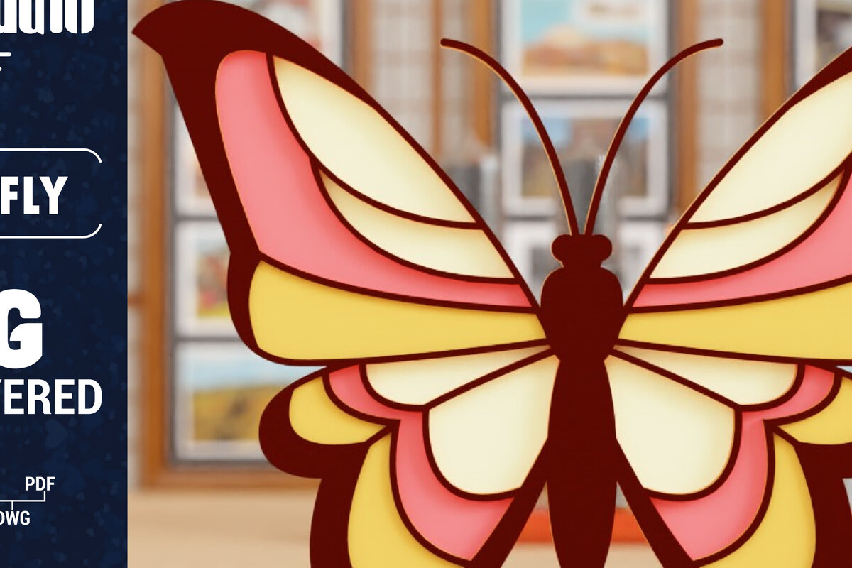 Intra απο ξύλο plywood 3mm-4mm πάχος Χαρτί 3D Butterfly Multilayered Δίασταση 1500x1500 cm INTRAFABR-100719241