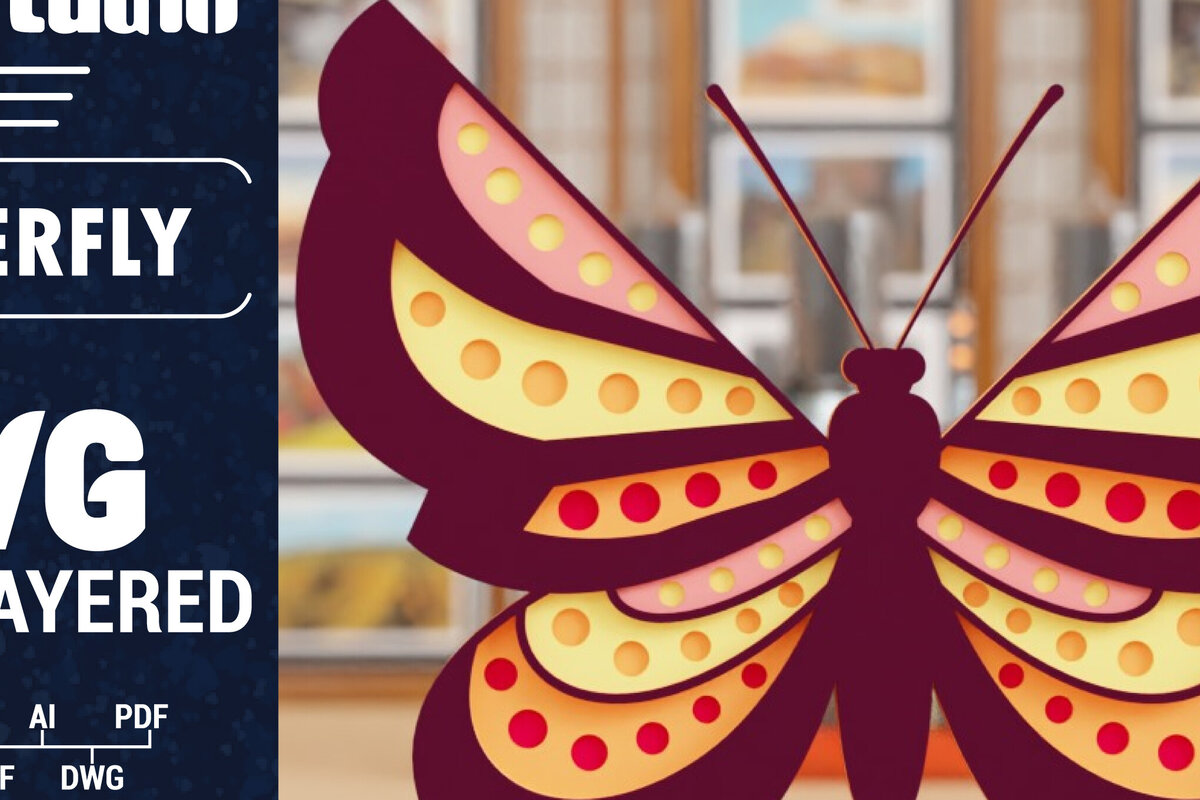 Intra απο ξύλο plywood 3mm-4mm πάχος Χαρτί 3D Butterfly Multilayered Δίασταση 1500x1500 cm INTRAFABR-100719243