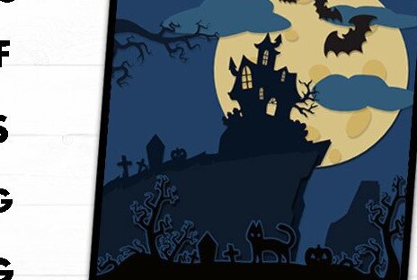 Σετ των 2 Intra απο ξύλο plywood 3mm-4mm πάχος 3D Halloween Δίασταση 15x15 cm INTRAFABR-35637556