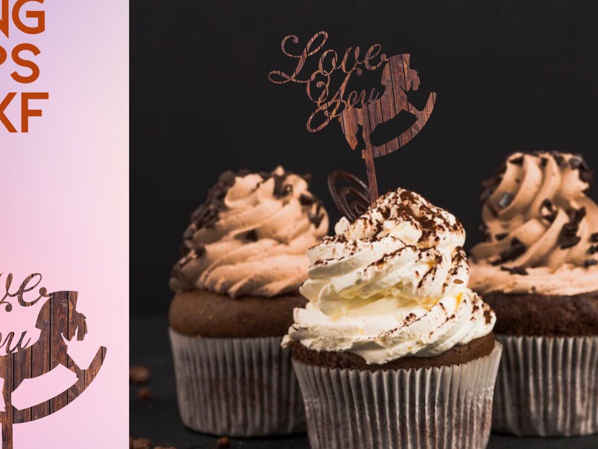 Σετ των 2 Intra απο ξύλο plywood 3mm-4mm πάχος 3D Love You Horse Birthday Topper Δίασταση 15x15 cm INTRAFABR-28885832