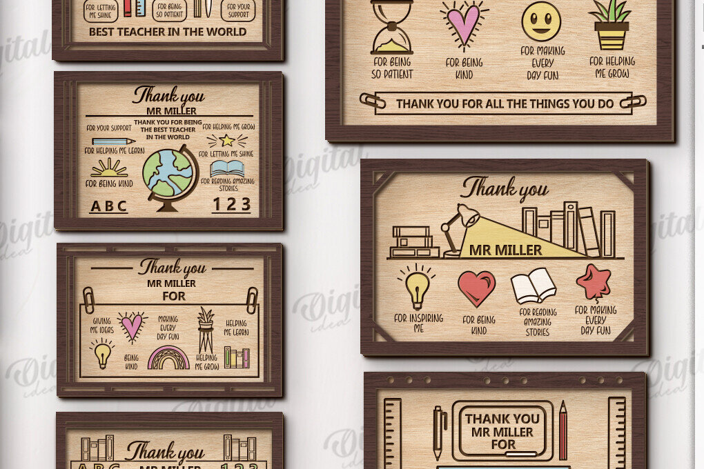 Intra απο ξύλο plywood 3mm-4mm πάχος 3D Πλακέτες Εκτίμησης Δασκάλων Δίασταση 30x20 cm INTRAFABR-120585322