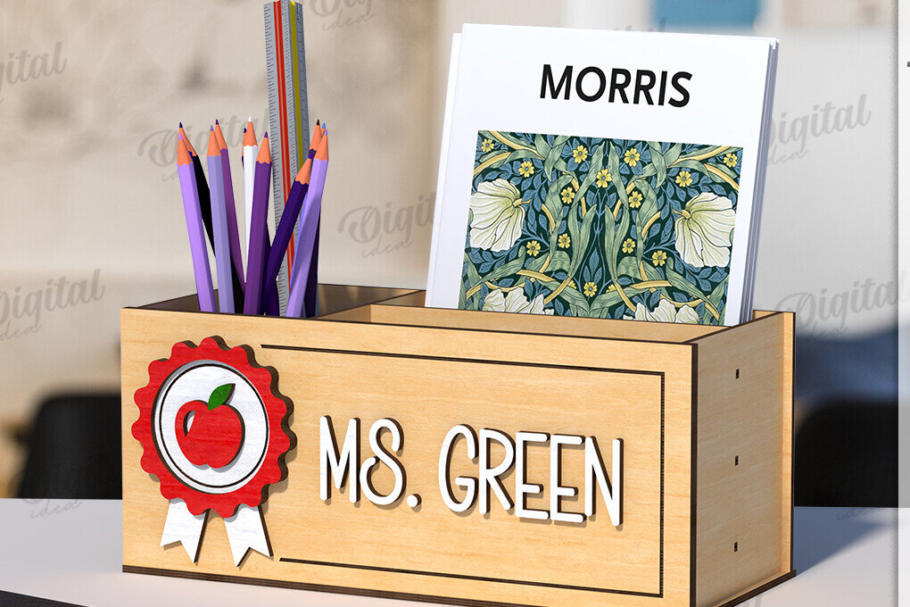 Intra απο ξύλο plywood 3mm-4mm πάχος Τρισδιάστατη θήκη μολυβιού Teacher Cut  Δίασταση 30x20 cm INTRAFABR-120586674