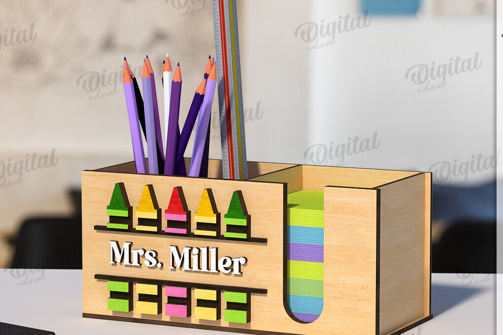 Intra απο ξύλο plywood 3mm-4mm πάχος Τρισδιάστατη θήκη μολυβιού Teacher Cut  Δίασταση 30x20 cm INTRAFABR-120586267