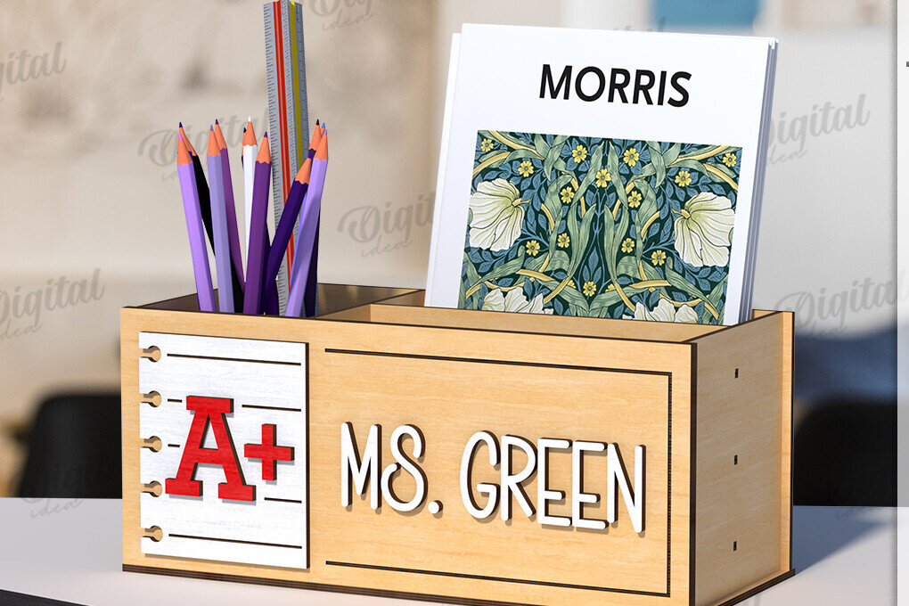 Intra απο ξύλο plywood 3mm-4mm πάχος Τρισδιάστατη θήκη μολυβιού Teacher Cut  Δίασταση 30x20 cm INTRAFABR-120586394