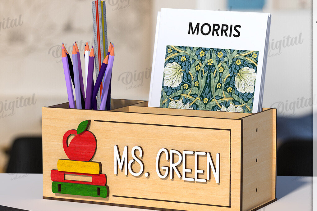 Intra απο ξύλο plywood 3mm-4mm πάχος Τρισδιάστατη θήκη μολυβιού Teacher Cut  Δίασταση 30x20 cm INTRAFABR-120586473