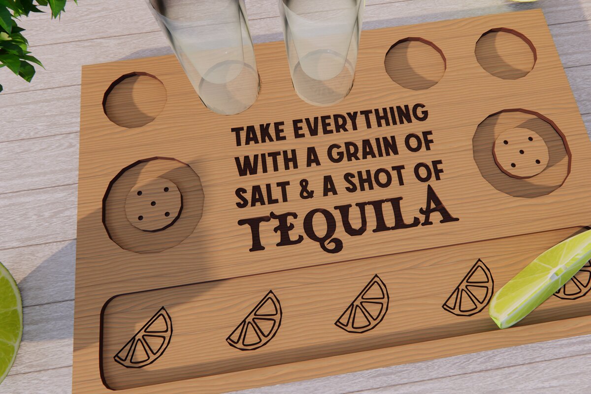 Intra απο ξύλο plywood 3mm-4mm πάχος 3D Tequila Shot Board Δίασταση 30x20 cm INTRAFABR-79137671