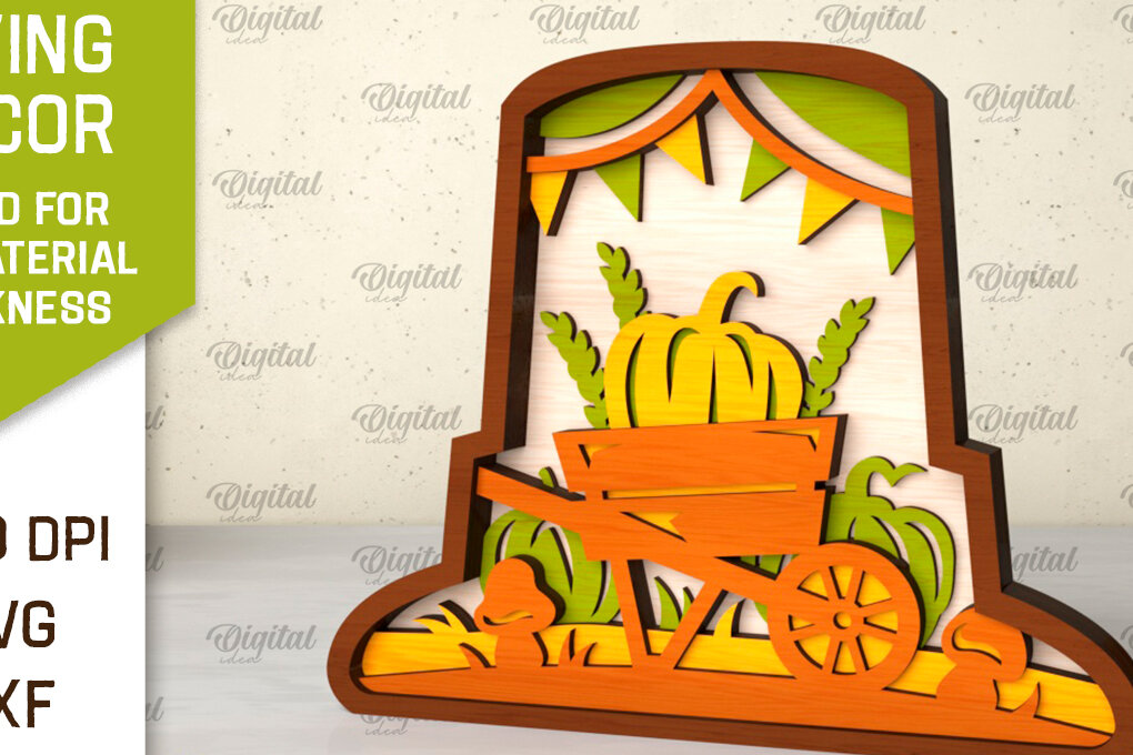 Intra απο ξύλο plywood 3mm-4mm πάχος Τρισδιάστατη για την Ημέρα των Ευχαριστιών. Πολυεπίπεδη Δίασταση 30x20 cm INTRAFABR-105510357