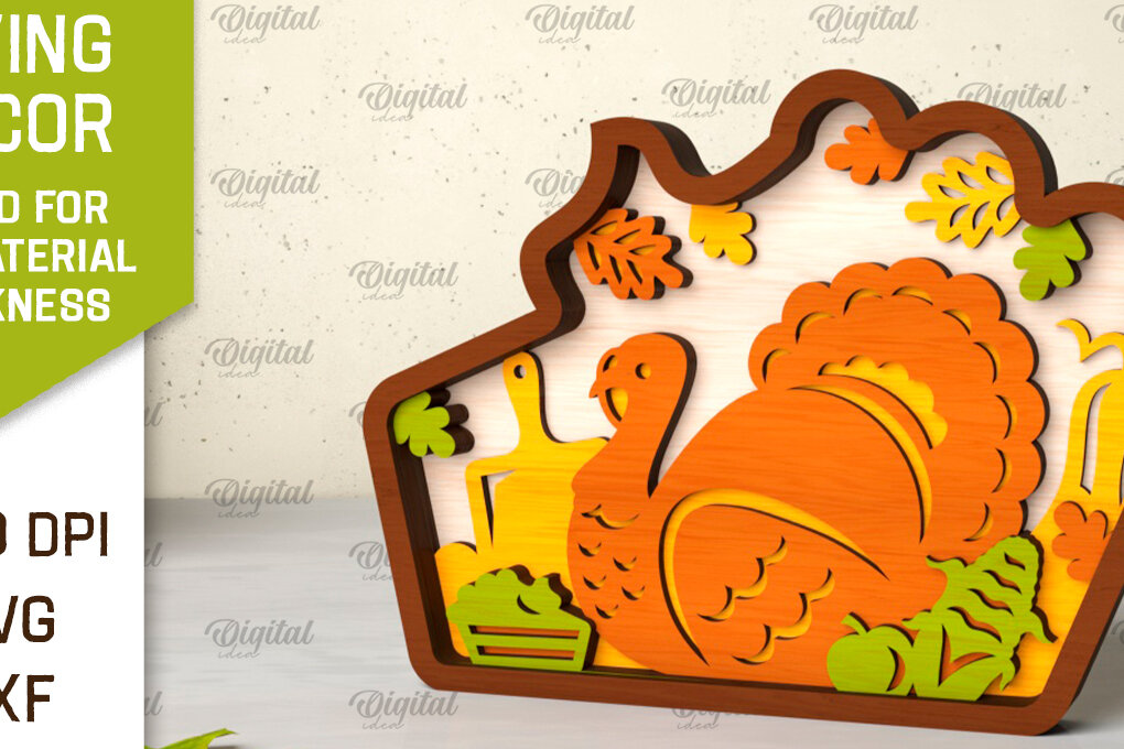 Intra απο ξύλο plywood 3mm-4mm πάχος Τρισδιάστατη διακόσμηση με στρώσεις για την Ημέρα των Ευχαριστιών Δίασταση 30x20 cm INTRAFABR-105571488