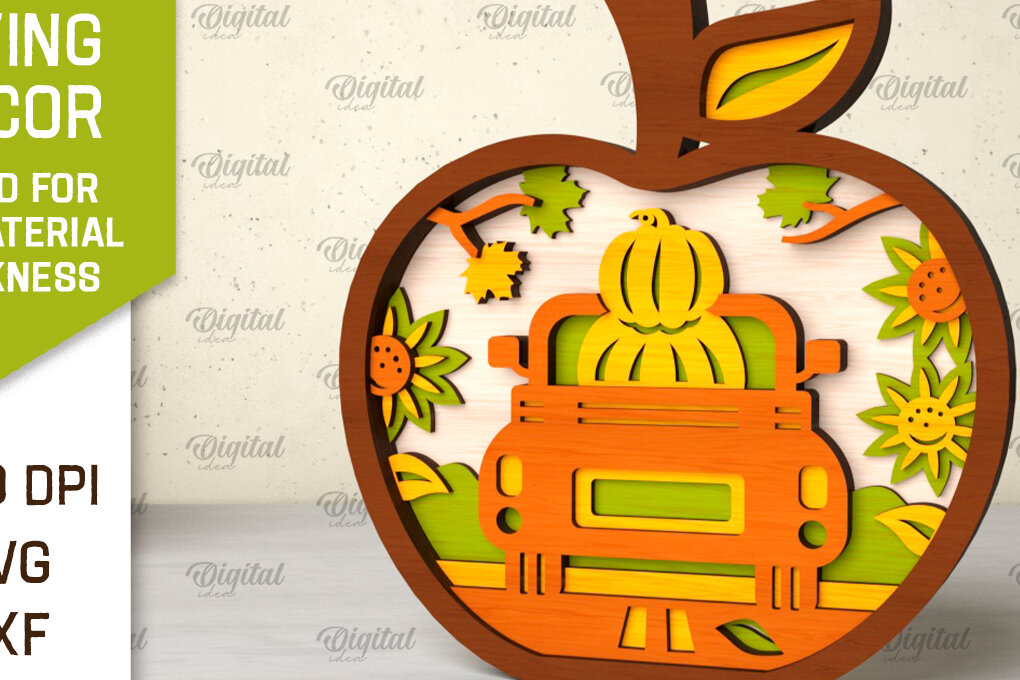 Intra απο ξύλο plywood 3mm-4mm πάχος Τρισδιάστατη διακόσμηση με στρώσεις για την Ημέρα των Ευχαριστιών Δίασταση 30x20 cm INTRAFABR-105571670