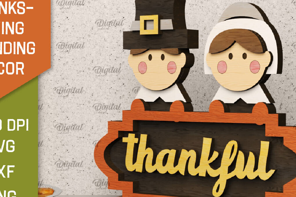 Intra απο ξύλο plywood 3mm-4mm πάχος Τρισδιάστατη για την ημέρα των ευχαριστιών Δίασταση 30x20 cm INTRAFABR-105940668