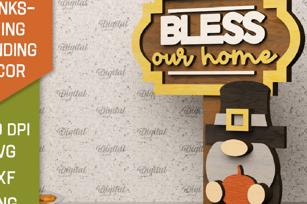 Intra απο ξύλο plywood 3mm-4mm πάχος Τρισδιάστατη για την ημέρα των ευχαριστιών Δίασταση 30x20 cm INTRAFABR-105940744