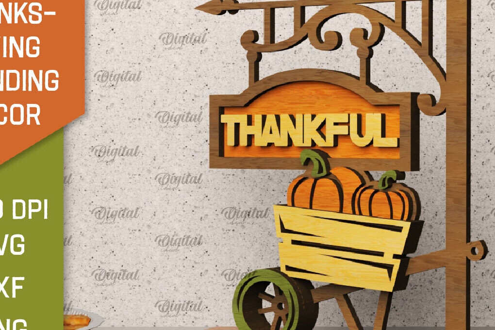 Intra απο ξύλο plywood 3mm-4mm πάχος Τρισδιάστατη για την ημέρα των ευχαριστιών Δίασταση 30x20 cm INTRAFABR-105940795