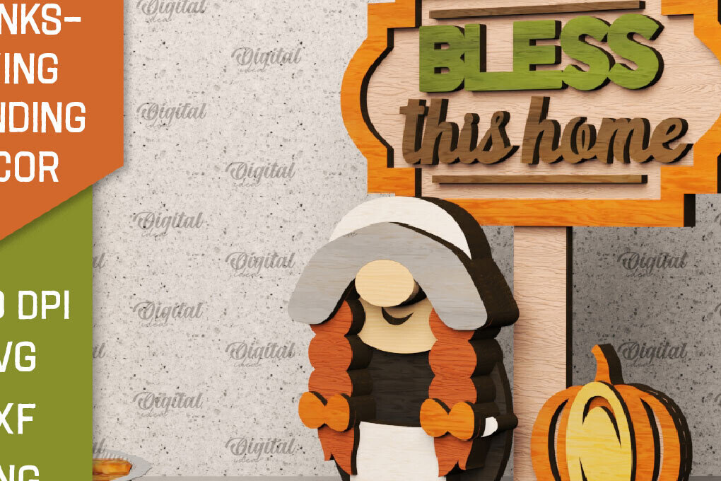 Intra απο ξύλο plywood 3mm-4mm πάχος Τρισδιάστατη για την ημέρα των ευχαριστιών Δίασταση 30x20 cm INTRAFABR-105941009