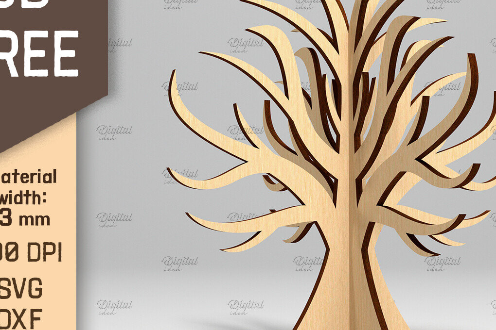 Intra απο ξύλο plywood 3mm-4mm πάχος 3D Tree . Κόψιμο με λέιζερ μόνιμου δέντρου Δίασταση 30x20 cm INTRAFABR-87202483