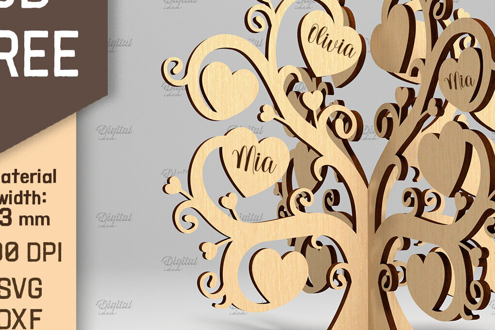Intra απο ξύλο plywood 3mm-4mm πάχος 3D Tree . Κόψιμο με λέιζερ μόνιμου δέντρου Δίασταση 30x20 cm INTRAFABR-87202517