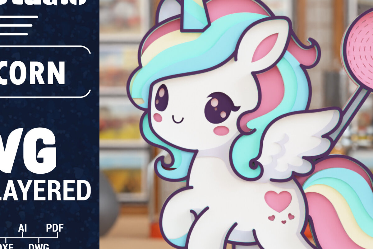 Intra απο ξύλο plywood 3mm-4mm πάχος 3D Unicorn Multilayer Cut  Δίασταση 1500x1500 cm INTRAFABR-119990846