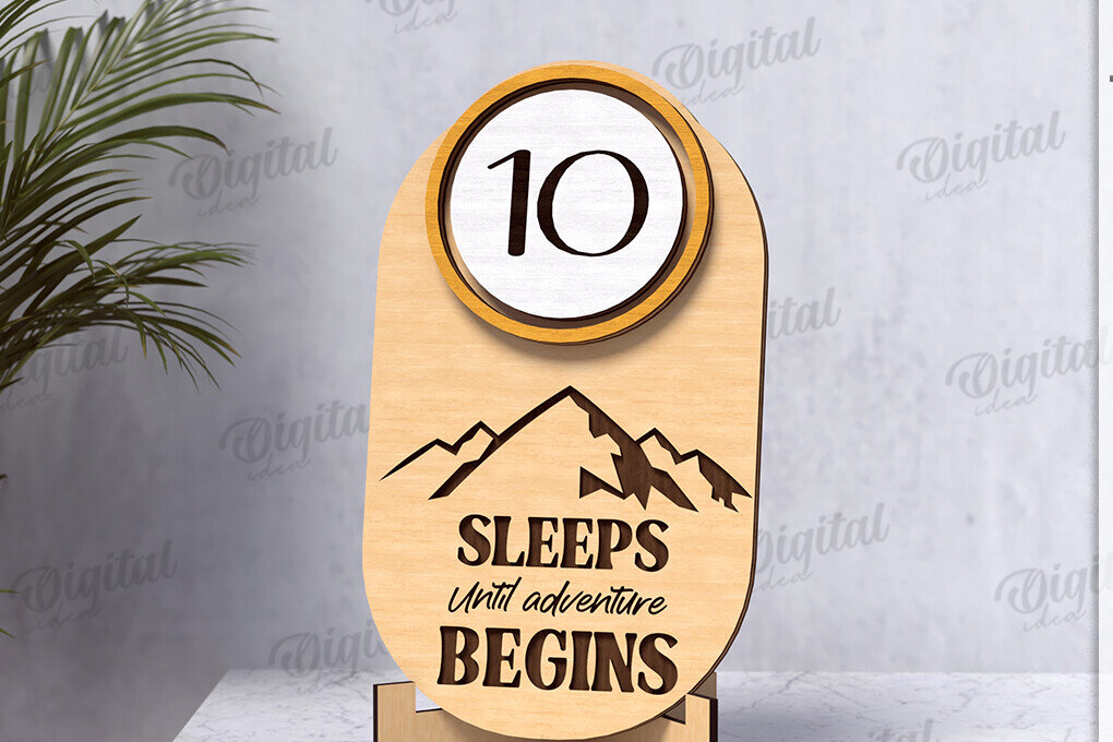 Intra απο ξύλο plywood 3mm-4mm πάχος Τρισδιάστατη αντίστροφη μέτρηση για διακοπές Δίασταση 30x20 cm INTRAFABR-123569813