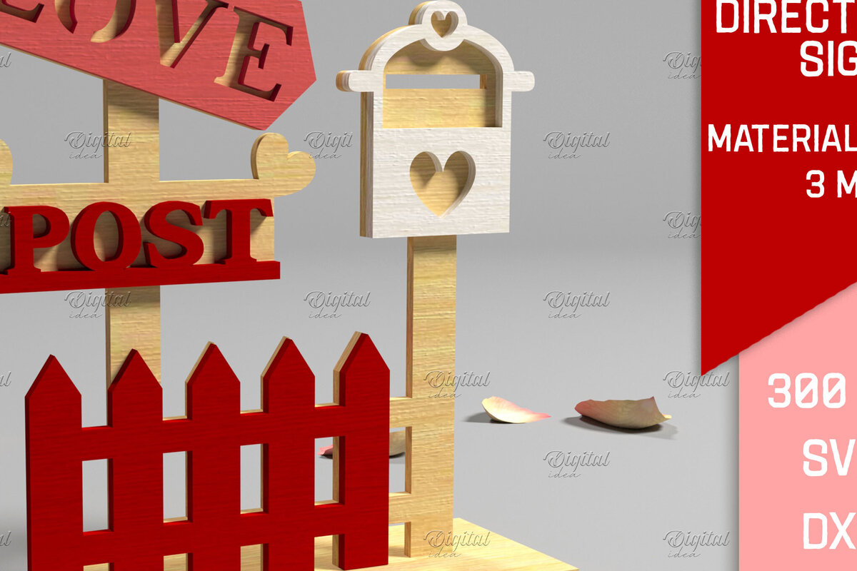 Σετ των 3 Intra απο ξύλο plywood 3mm-4mm πάχος 3D Valentine. Τομή με λέιζερ κατεύθυνσης Δίασταση 15x15 cm INTRAFABR-83942063