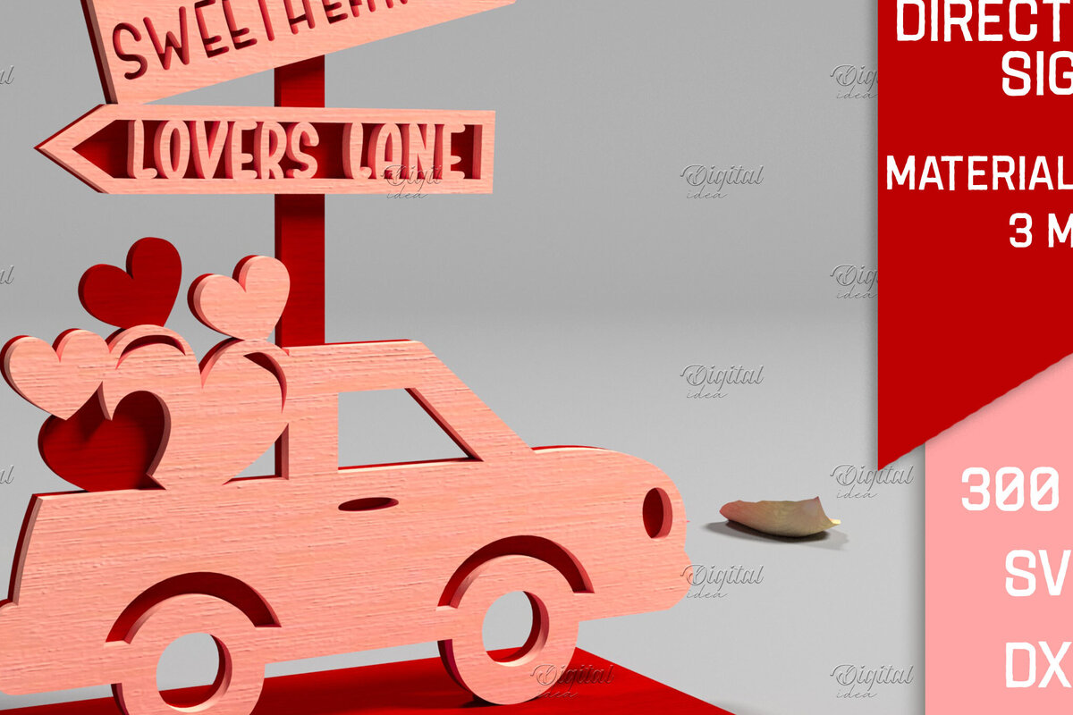 Σετ των 2 Intra απο ξύλο plywood 3mm-4mm πάχος 3D Valentine. Τομή με λέιζερ κατεύθυνσης Δίασταση 15x15 cm INTRAFABR-83941809