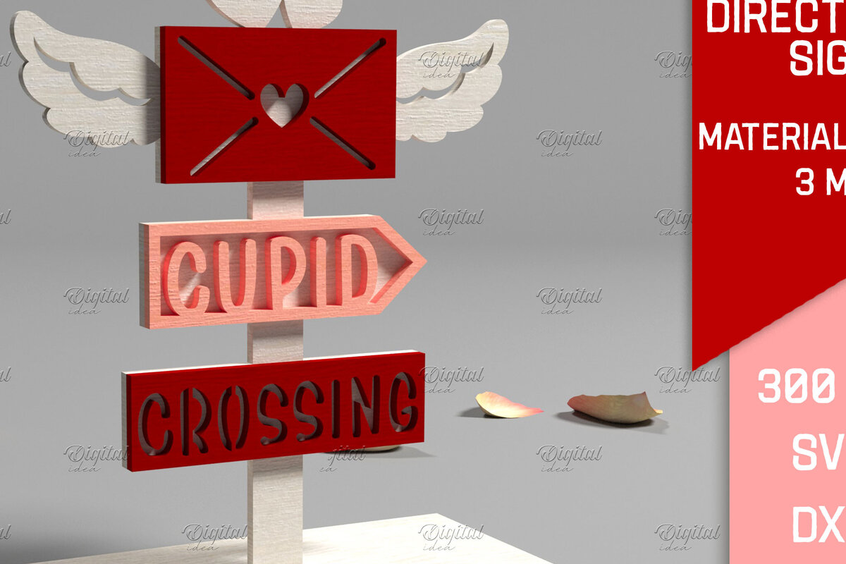 Σετ των 2 Intra απο ξύλο plywood 3mm-4mm πάχος 3D Valentine. Τομή με λέιζερ κατεύθυνσης Δίασταση 15x15 cm INTRAFABR-83941961