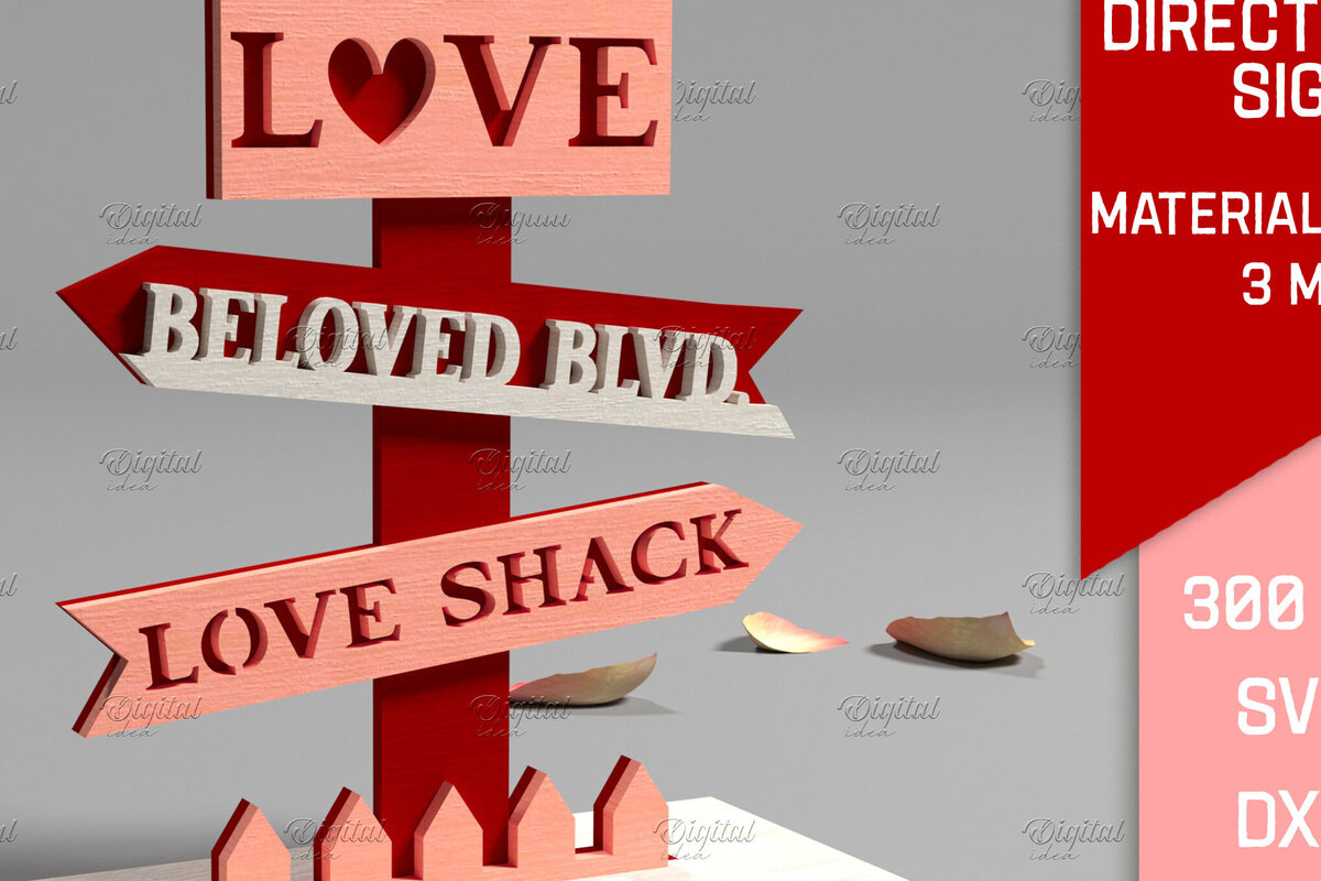 Σετ των 2 Intra απο ξύλο plywood 3mm-4mm πάχος 3D Valentine. Τομή με λέιζερ κατεύθυνσης Δίασταση 15x15 cm INTRAFABR-83941971